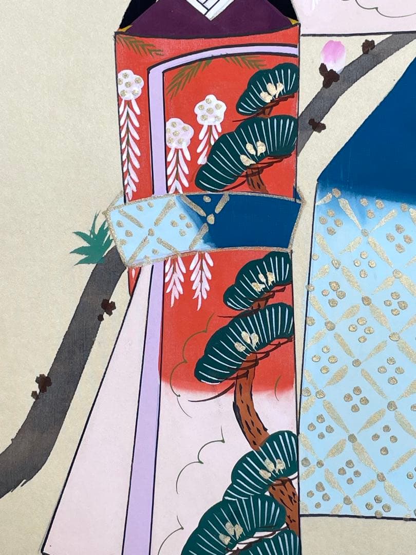 長谷川清堂 「雛之図」 真筆肉筆品 ひな祭り 日本画 掛け軸 掛軸 茶掛 絵画