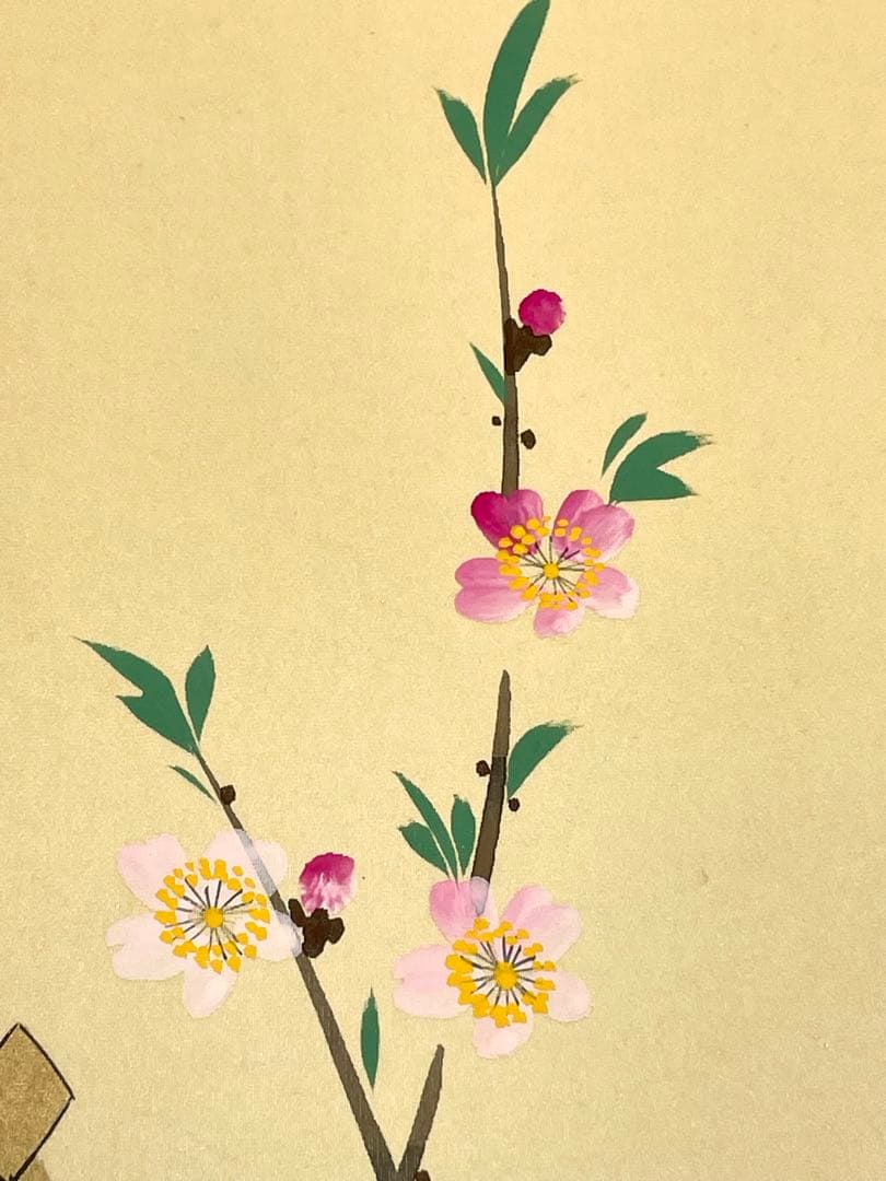 長谷川清堂 「雛之図」 真筆肉筆品 ひな祭り 日本画 掛け軸 掛軸 茶掛 絵画