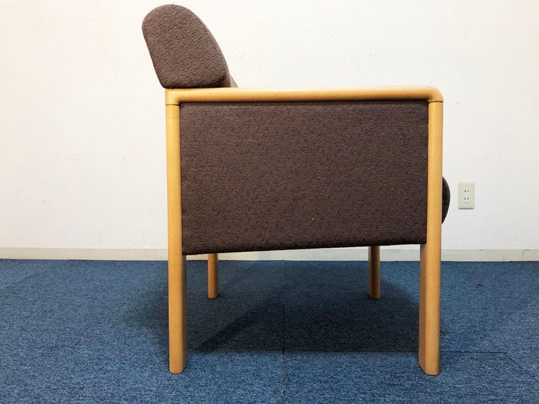 jam okamura 超高級1人用ソファ布張りブラウン生地イージーチェア