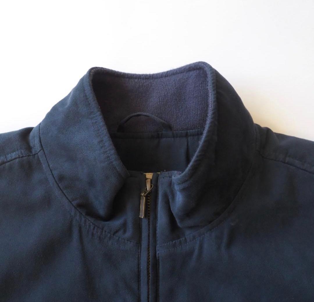 さ*つ様 エルエルビーン　スイングトップ　スエード　ネイビー　裏地チェック　美品