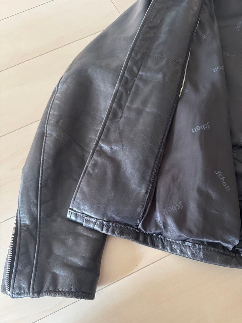 schott レザーシングルライダース 141型 40 【クリーニング済】