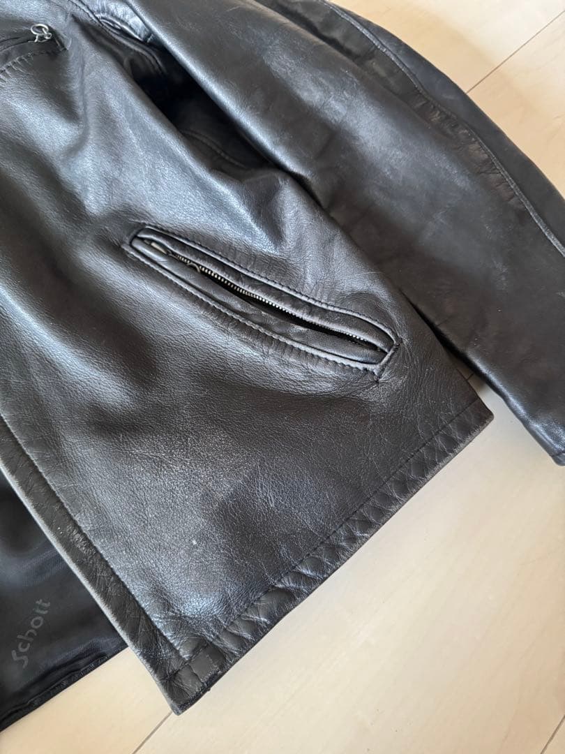schott レザーシングルライダース 141型 40 【クリーニング済】