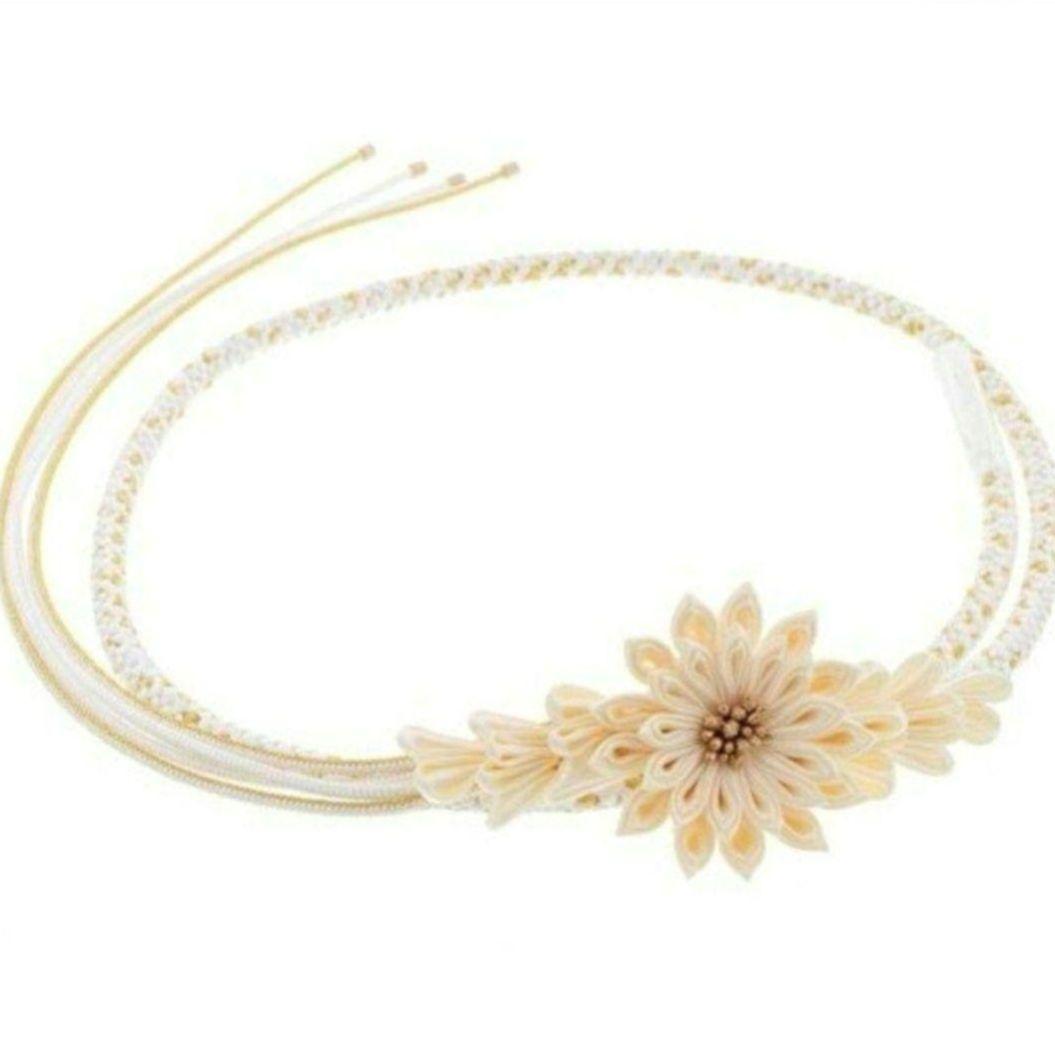 新品 振袖用 帯締め 帯〆 つまみ細工 剣菊 正絹 成人式 結婚式 つまみ飾り