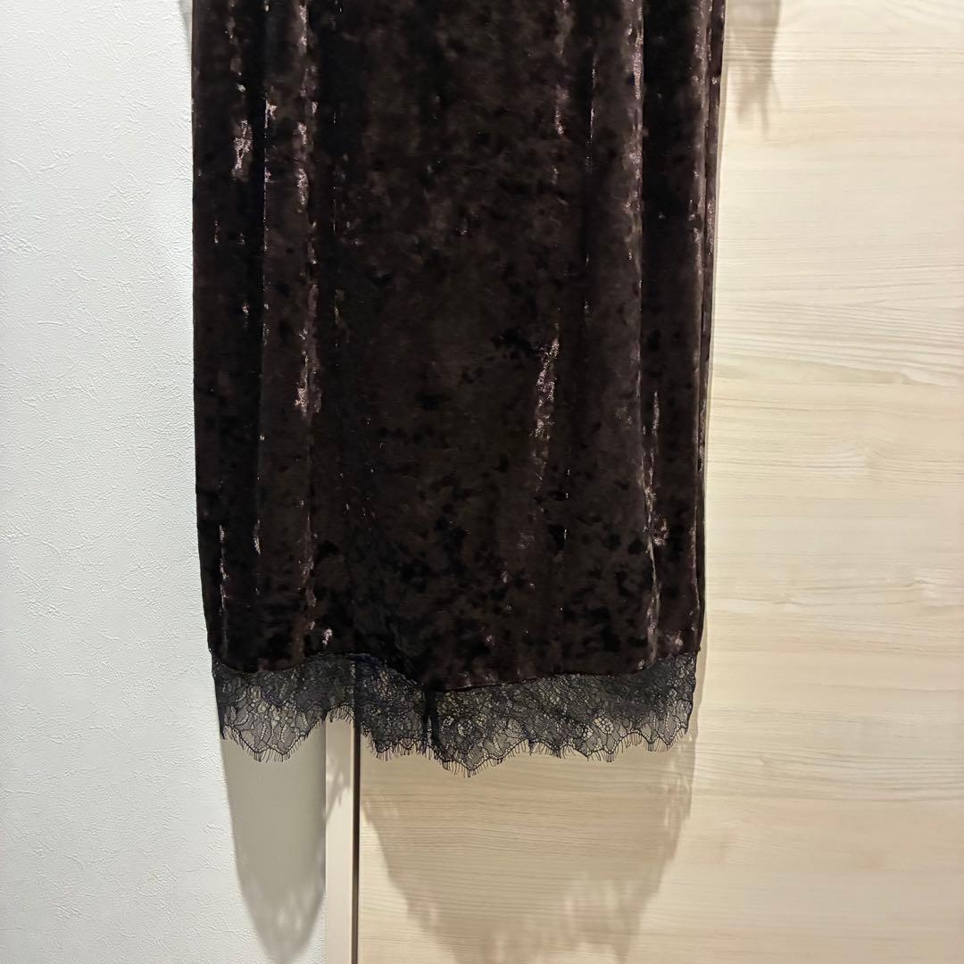 《あゆみ》etoll. クラッシュベロアランジェリー風ドレス