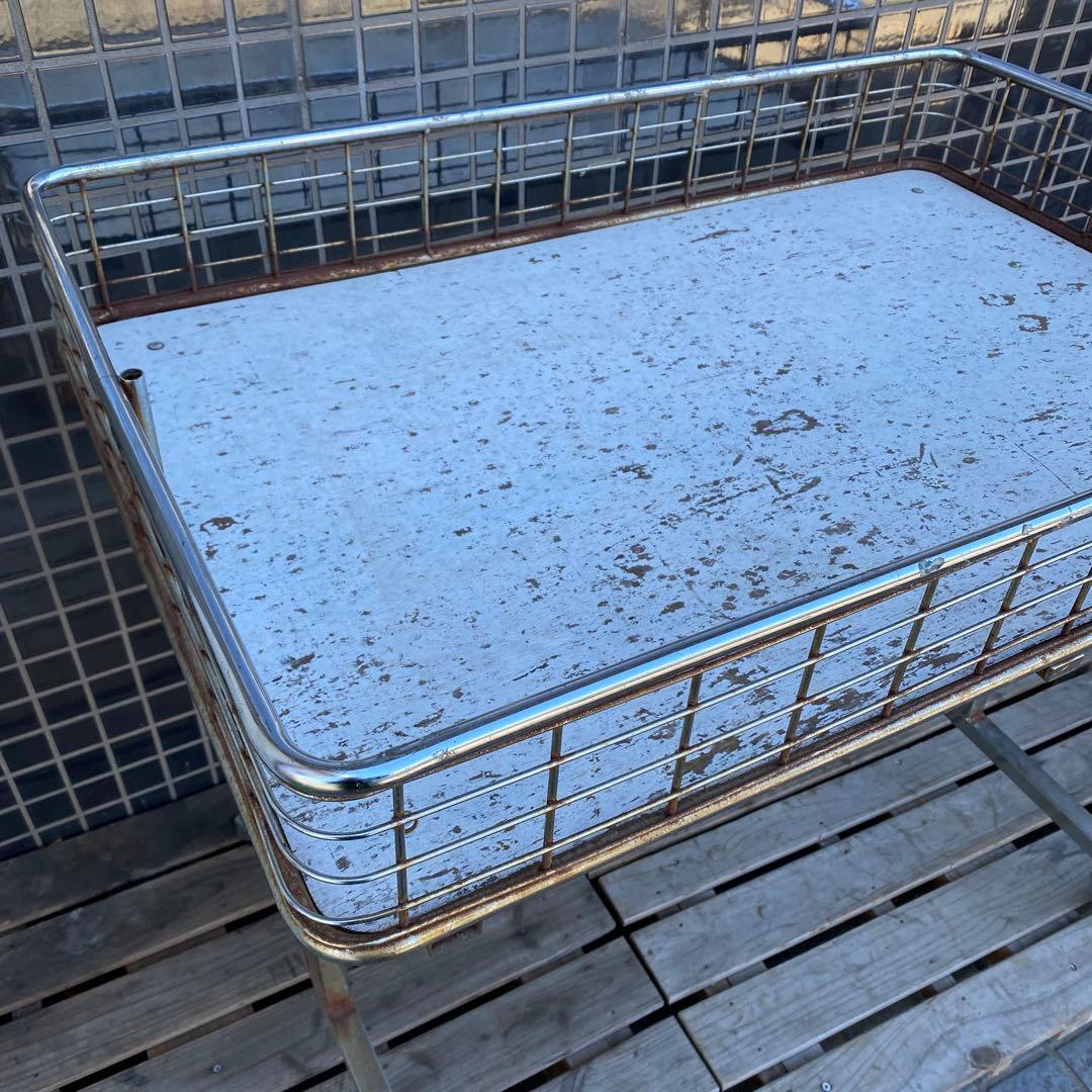 昭和レトロ 業務用折りたたみワゴン 店舗什器 インダストリアル