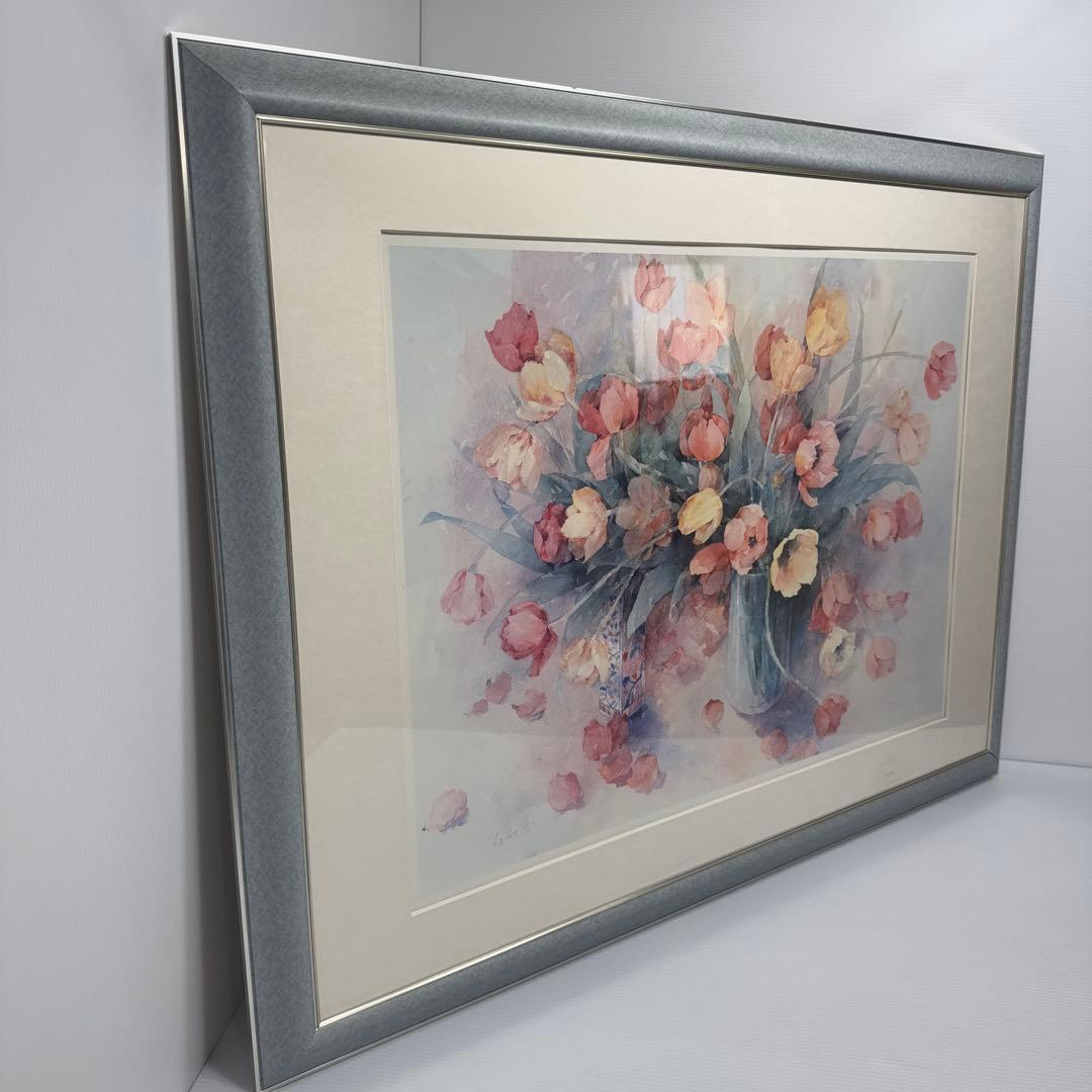 水彩絵画 印刷 額装 額サイズ 約87.5×67.5