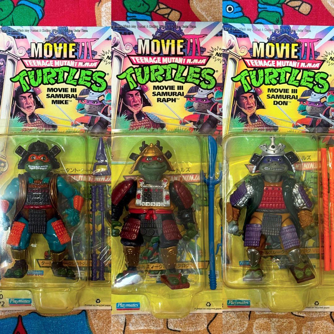 TMNT 90年代映画 ニンジャタートルズ サムライフィギュア3体セット未開封