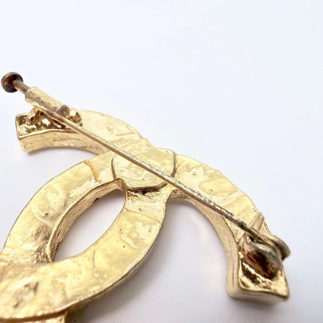 シャネル ココマーク ラインストーン ブローチ レディース ビンテージ ゴールド