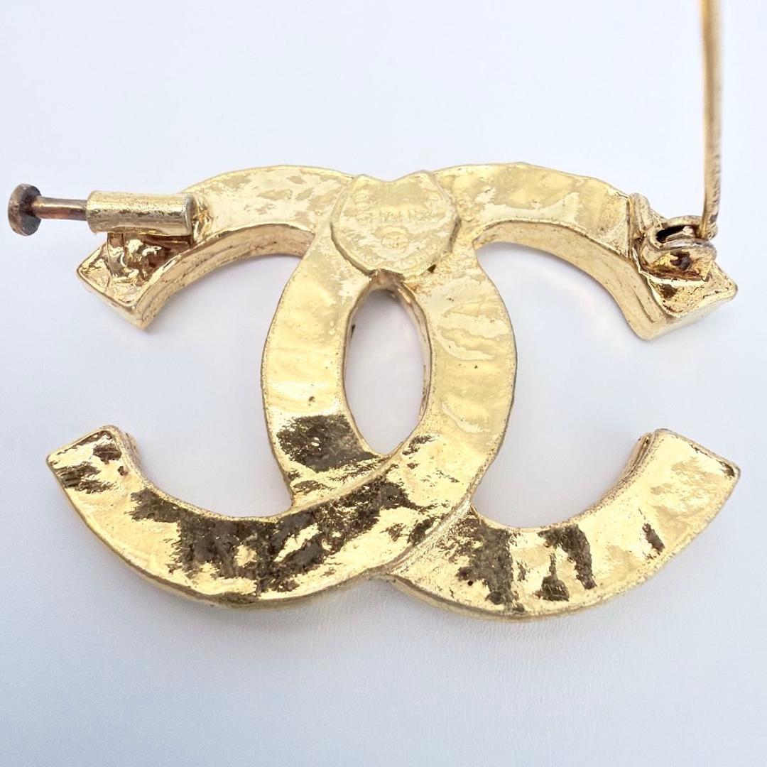 シャネル ココマーク ラインストーン ブローチ レディース ビンテージ ゴールド