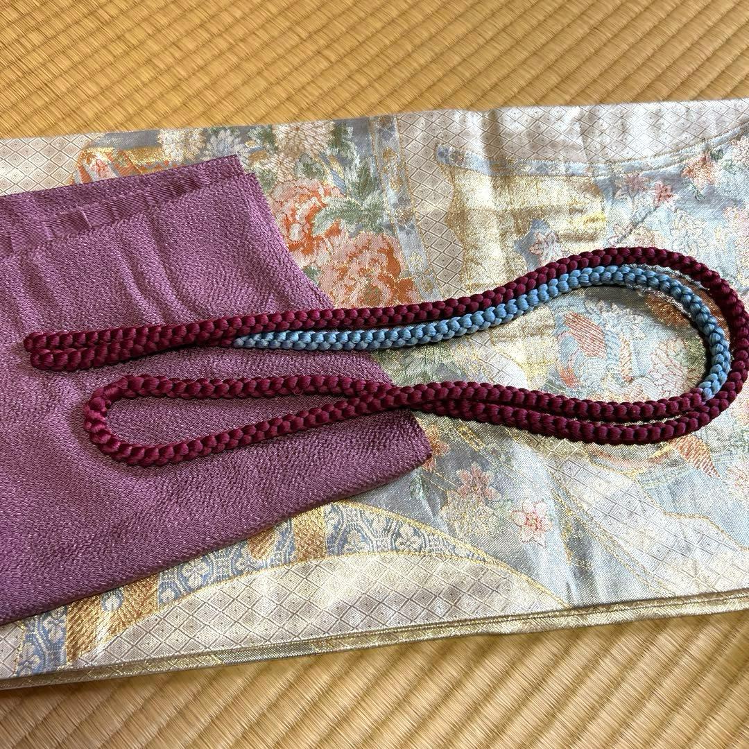 素敵な昭和アンティーク松と菊の刺繍中振袖　フルセット