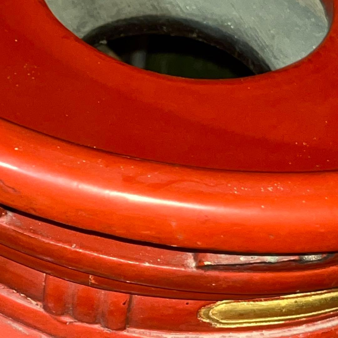 アンティーク　塗り物　漆　りん　台　けいす　木製　特大