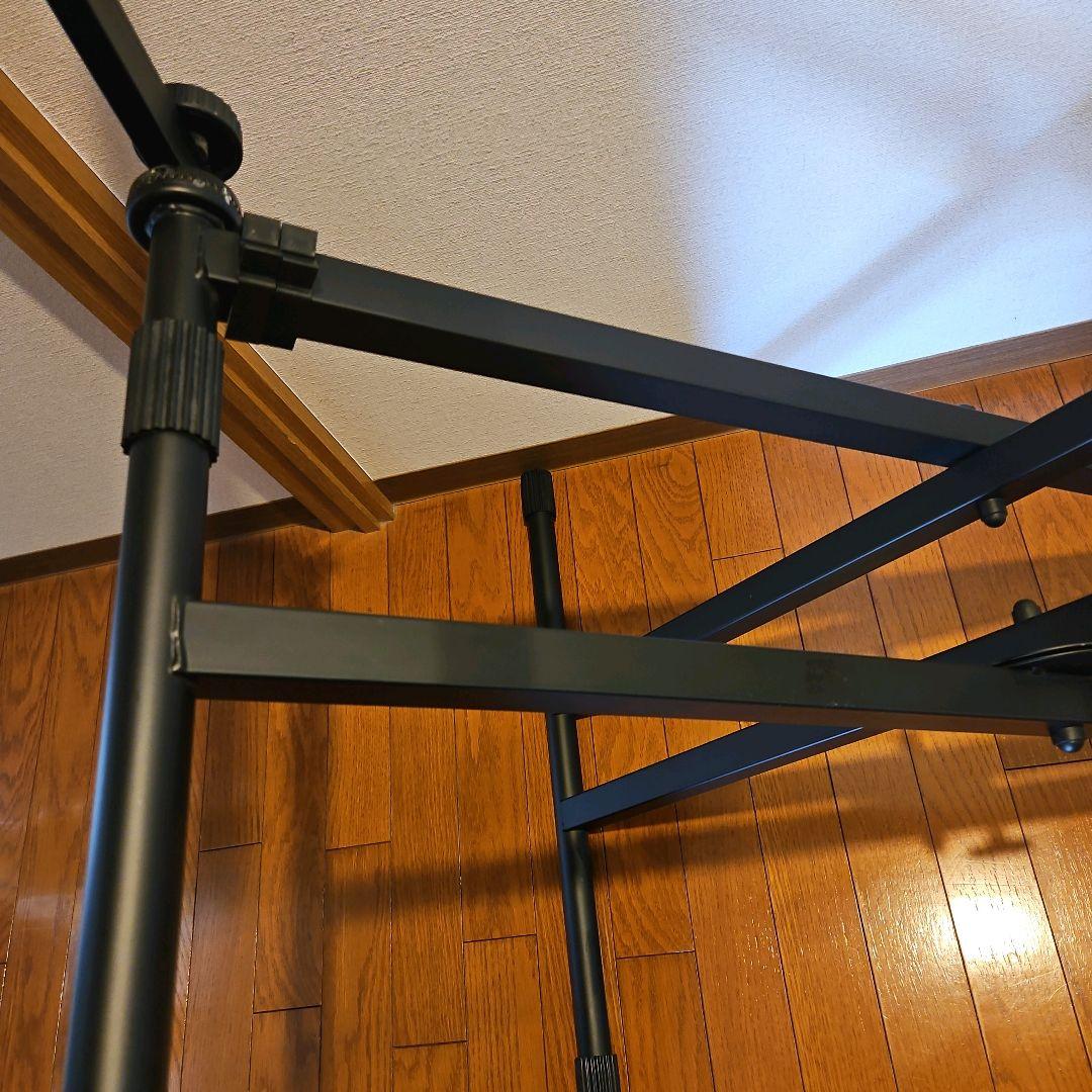 ashton２段　キーボードスタンド 　拡張スタンド高さ、幅調整可能 黒