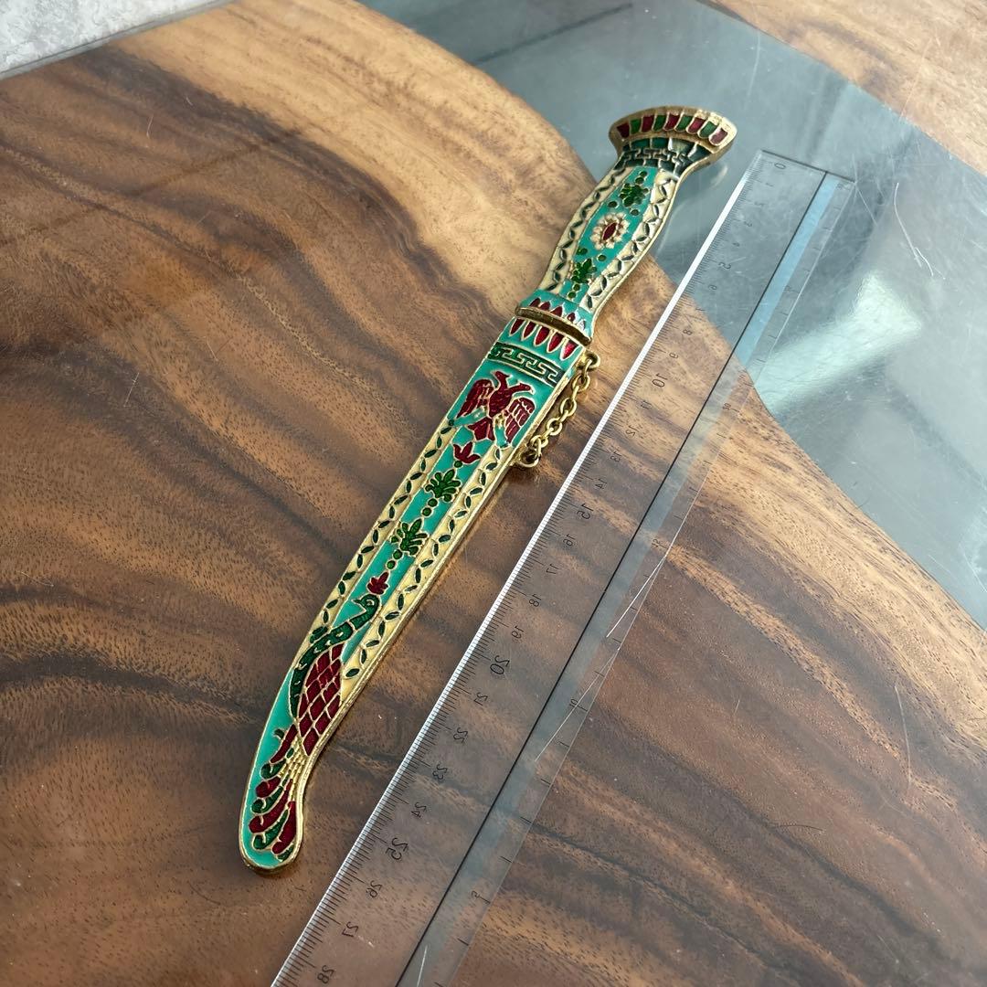 アンティーク雑貨エナメル装飾の短刀 約27センチ