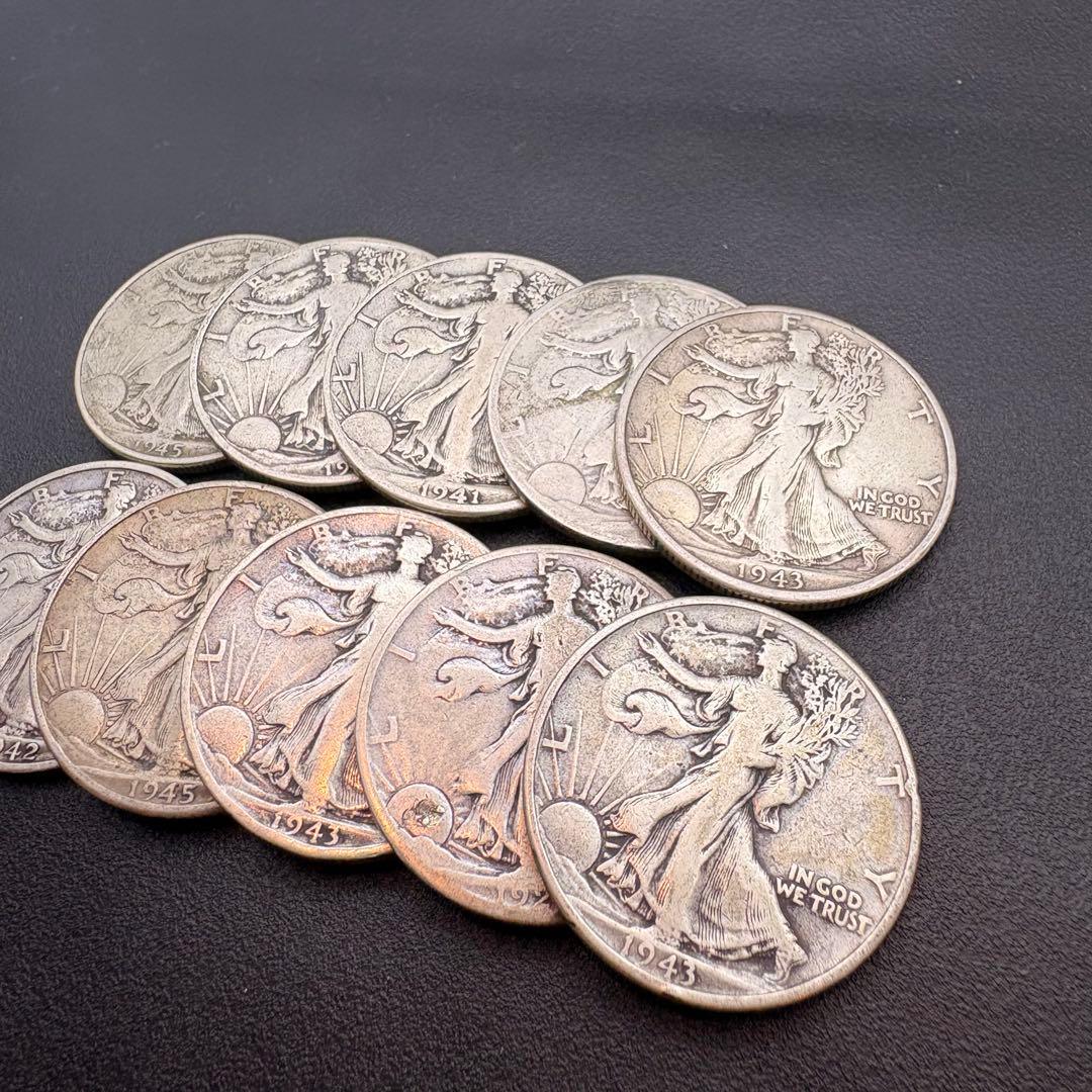 ウォーキングリバティ ハーフダラー 50セント アメリカ 銀貨 10枚セット