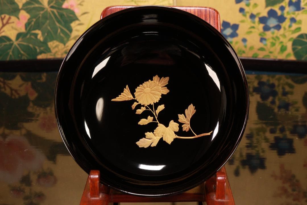 BJ131　時代輪島　加賀蒔絵　鶏図　吸物椀　五客　木製　茶道具 懐石 会席