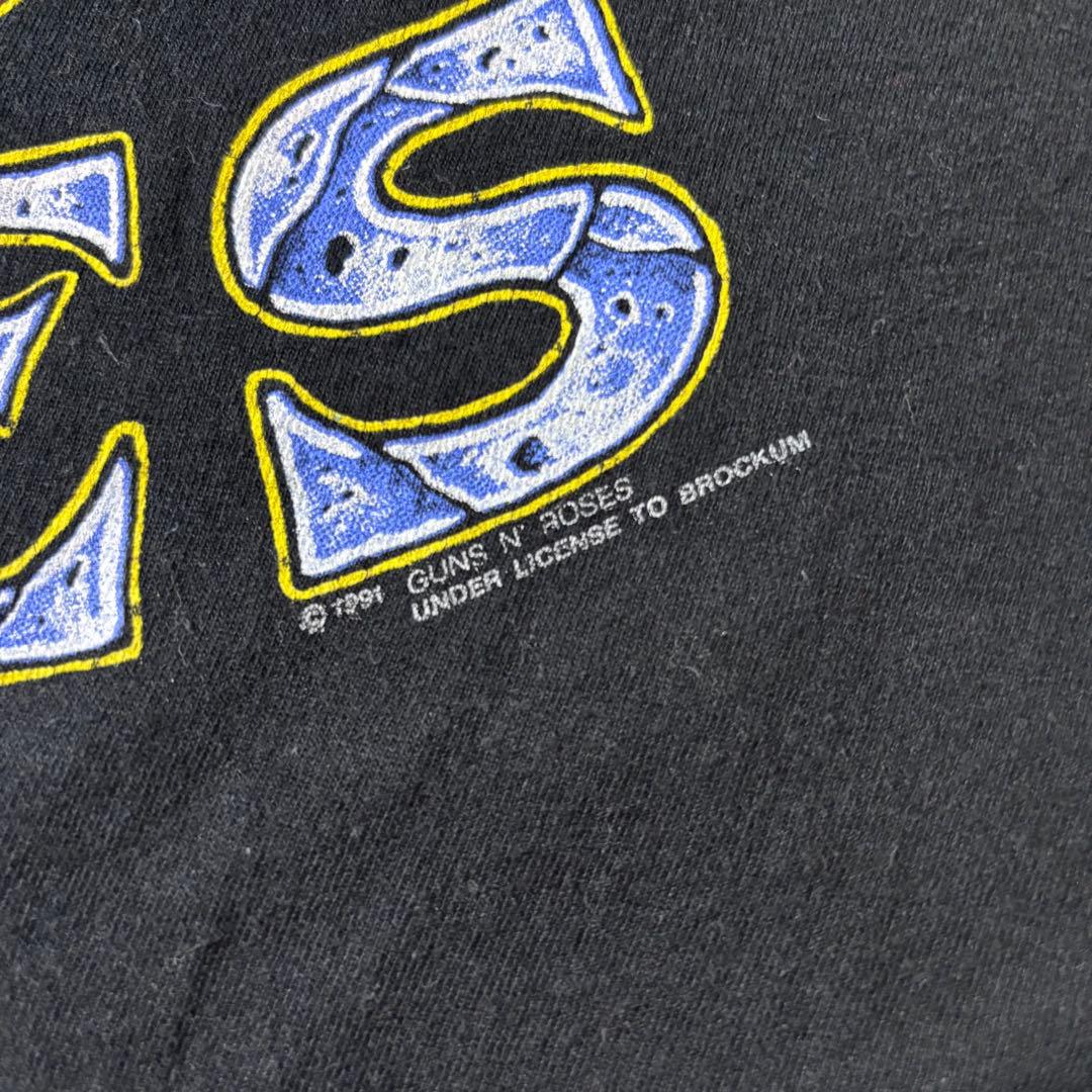 本物 レアカラー 90’s Guns N' Roses 拳銃×トランプ×薔薇 T