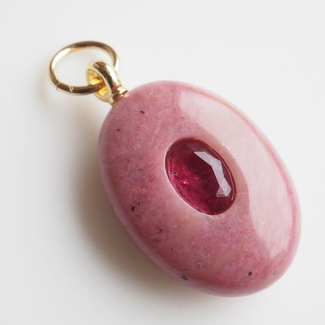 【Noel】天然シリシャスシスト×ジルコニアの大粒ネックレストップ