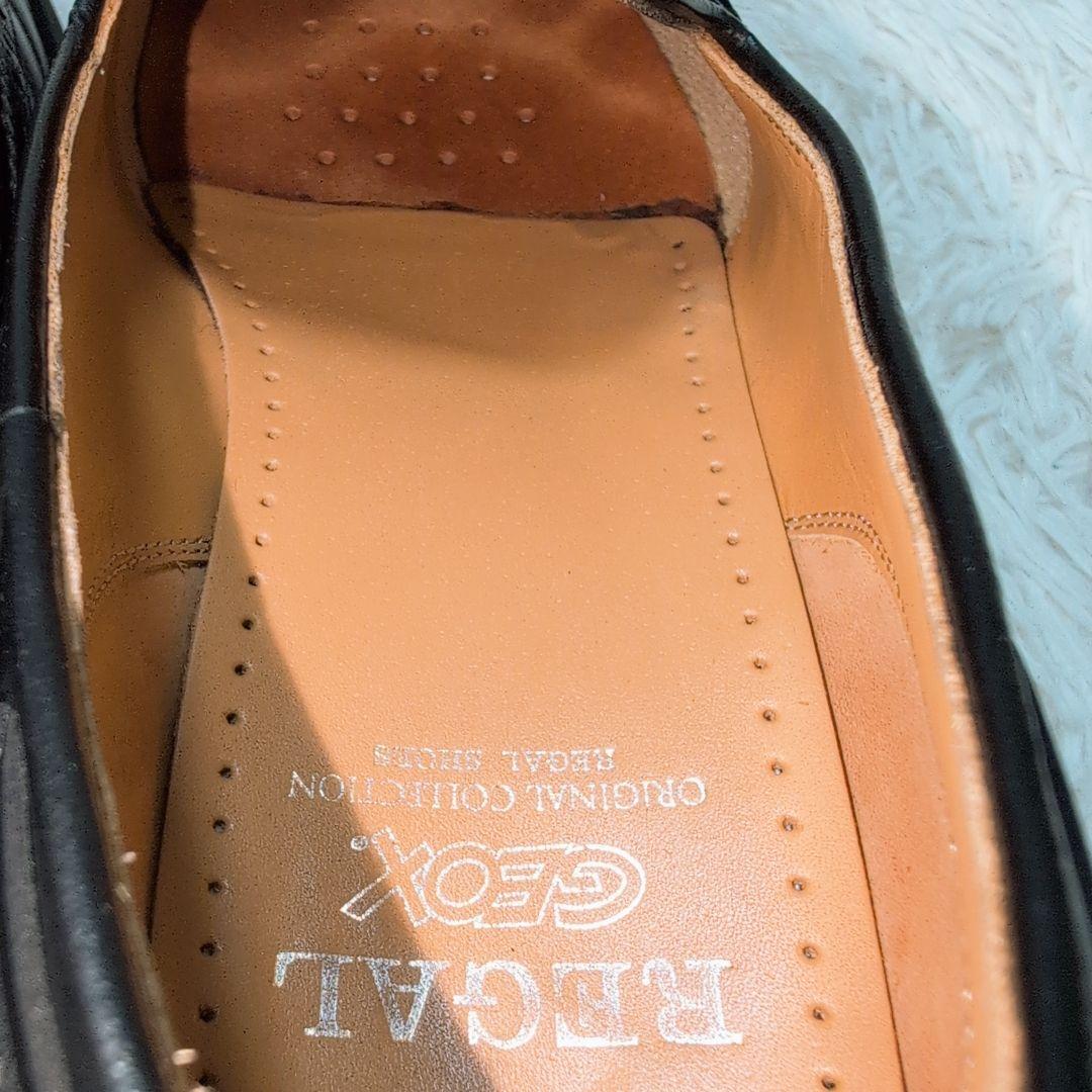 【極美品】リーガル×ジェオックス タッセルローファー ブラック 25.0cm