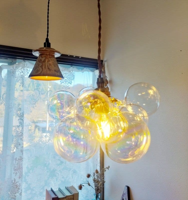 特価バブルガラスペンダントランプオーロラクリアバブルガラスシャンデリアシャボン玉