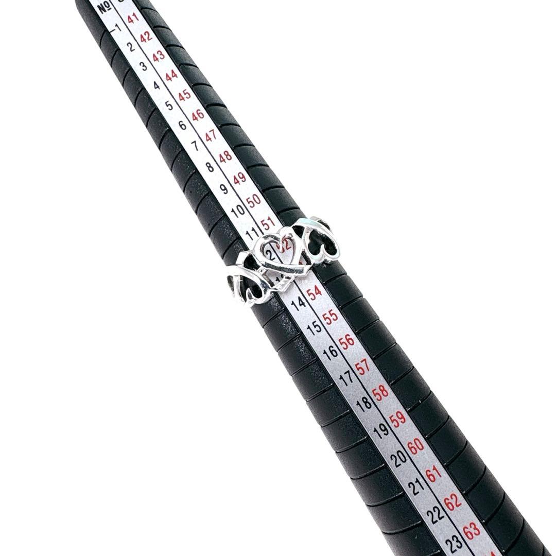 【光沢艶感仕上げ】ティファニー トリプルラビングハート シルバー リング 12号