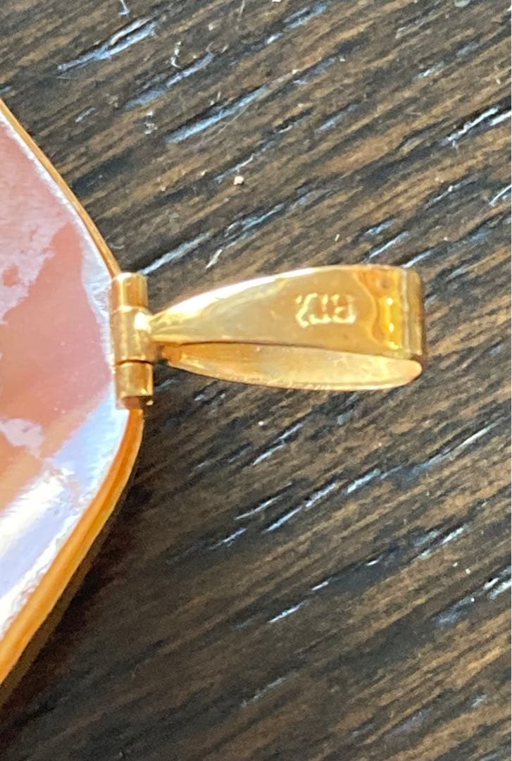 k18　シェルカメオ　ペンダントトップ　ブローチ　2way　アンティーク