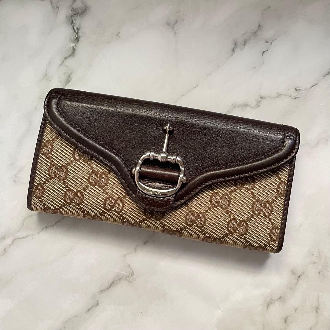 GUCCI グッチ　長財布　ホースビット　美品　2つ折り財布　0107-⑧