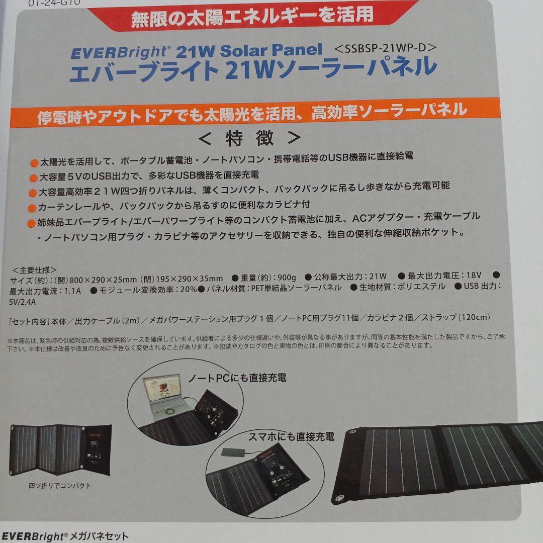 未使用エバーブライトメガパワーステーション・メガパネ21Wセット