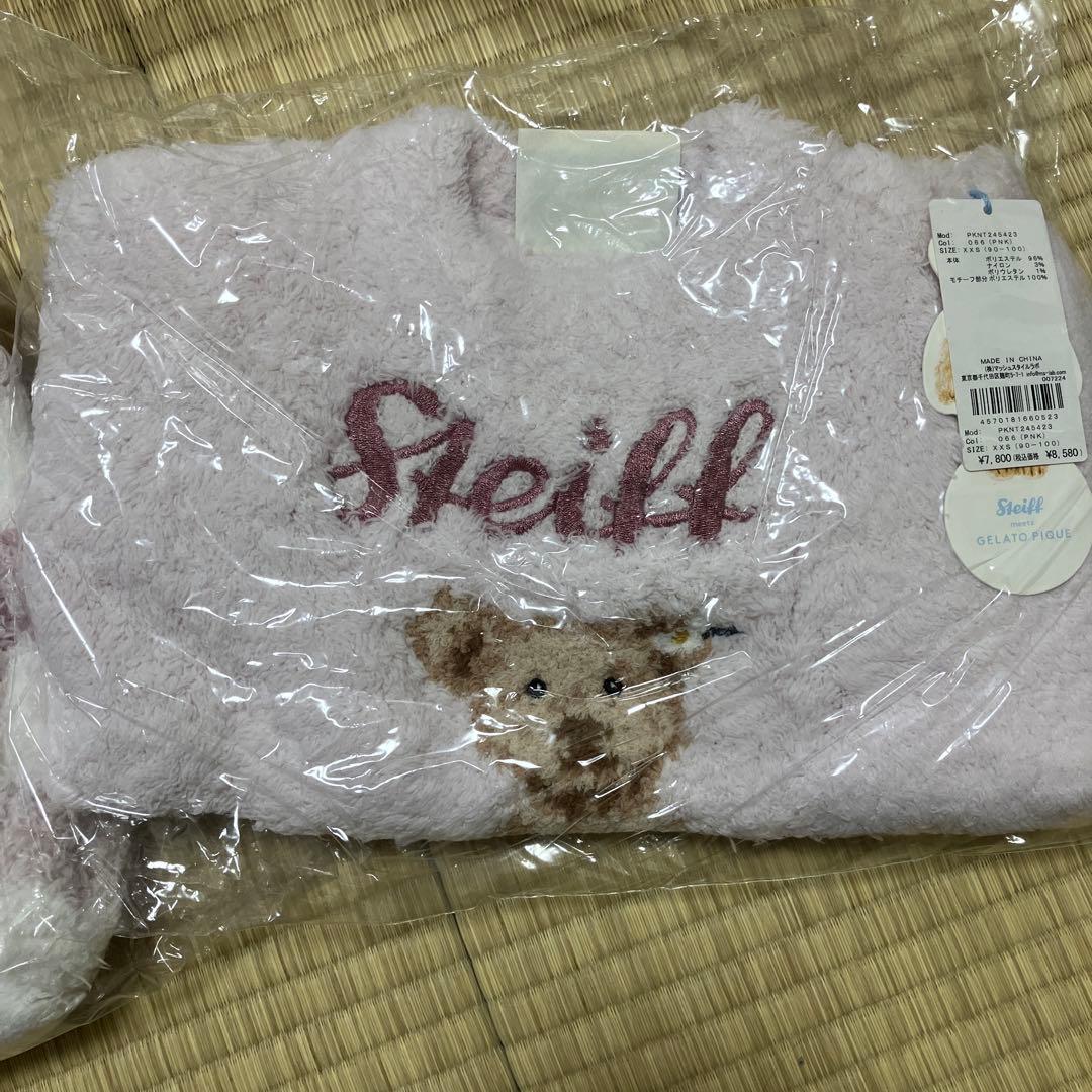 ジェラートピケ×Steiff パジャマ 上下セットXXS ピンク