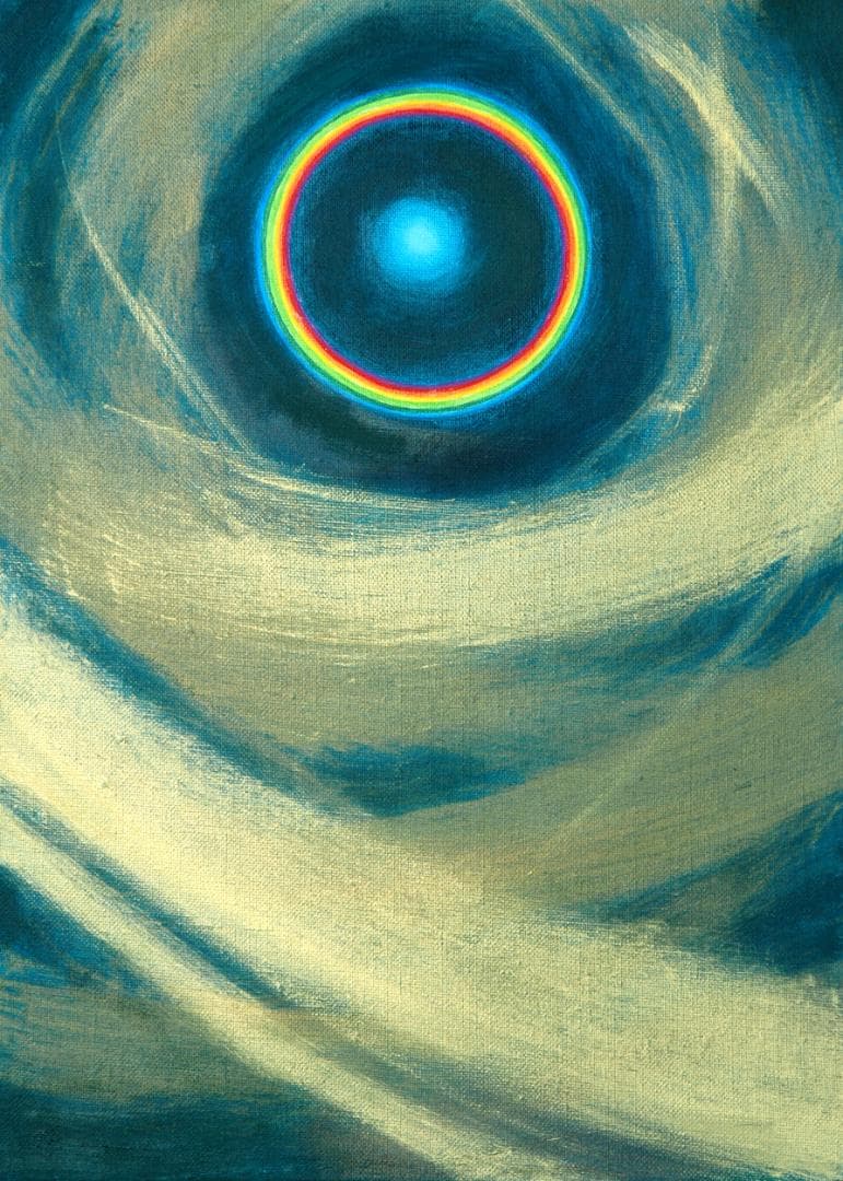 油絵 菅家令子 絵 絵画インテリア額付(黒) F4-G232023 風景祈り希望