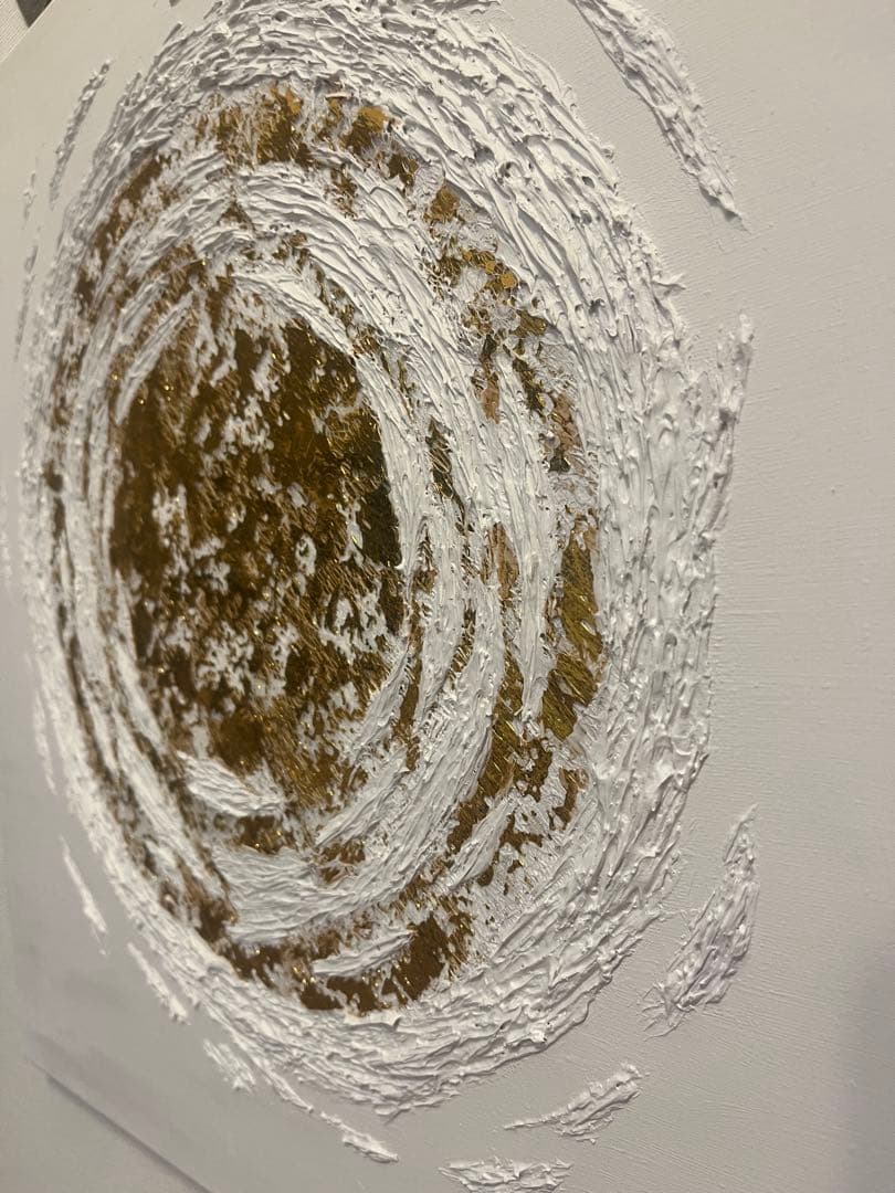 テクスチャーアート ホワイト ゴールド 正方形