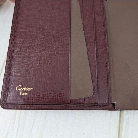 希少】美品 Cartier マストライン 三つ折り財布 がま口 ボルドー 付属品