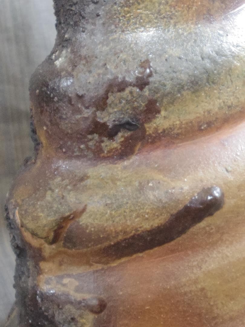 入手困難★ジェフ・シャピロ【師：伊勢崎淳】焼き締め扁壺★共箱★ニューヨーク