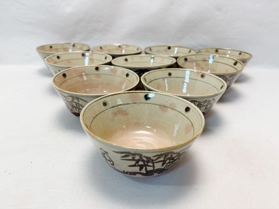 ほぼ未使用 茶道具 壷中窯 保庭楽入造作 七賢人の絵 数茶碗 十客揃 陶印 共箱