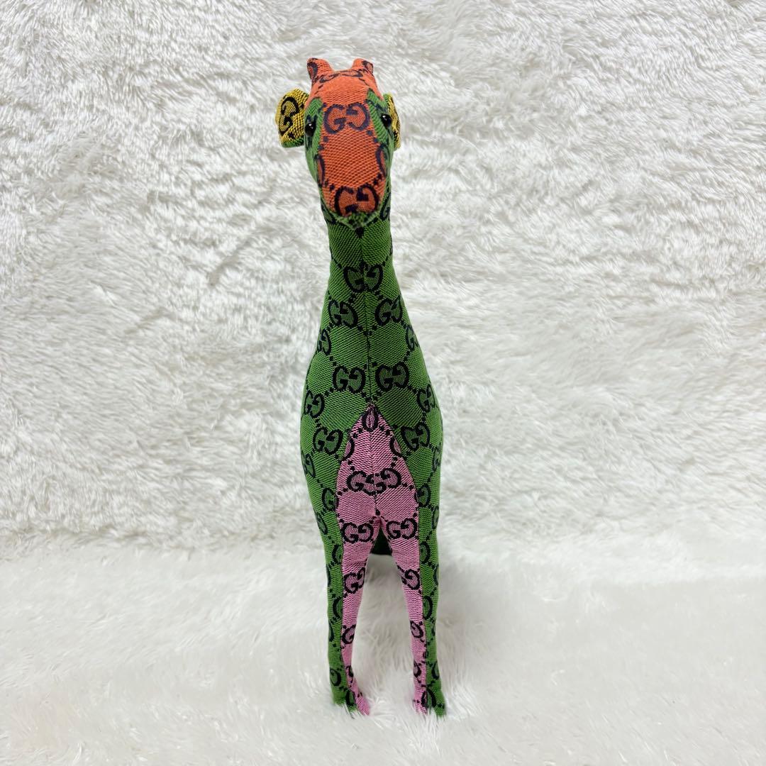 GUCCI グッチ デコラティブ キリン GG柄 ぬいぐるみ グリーン
