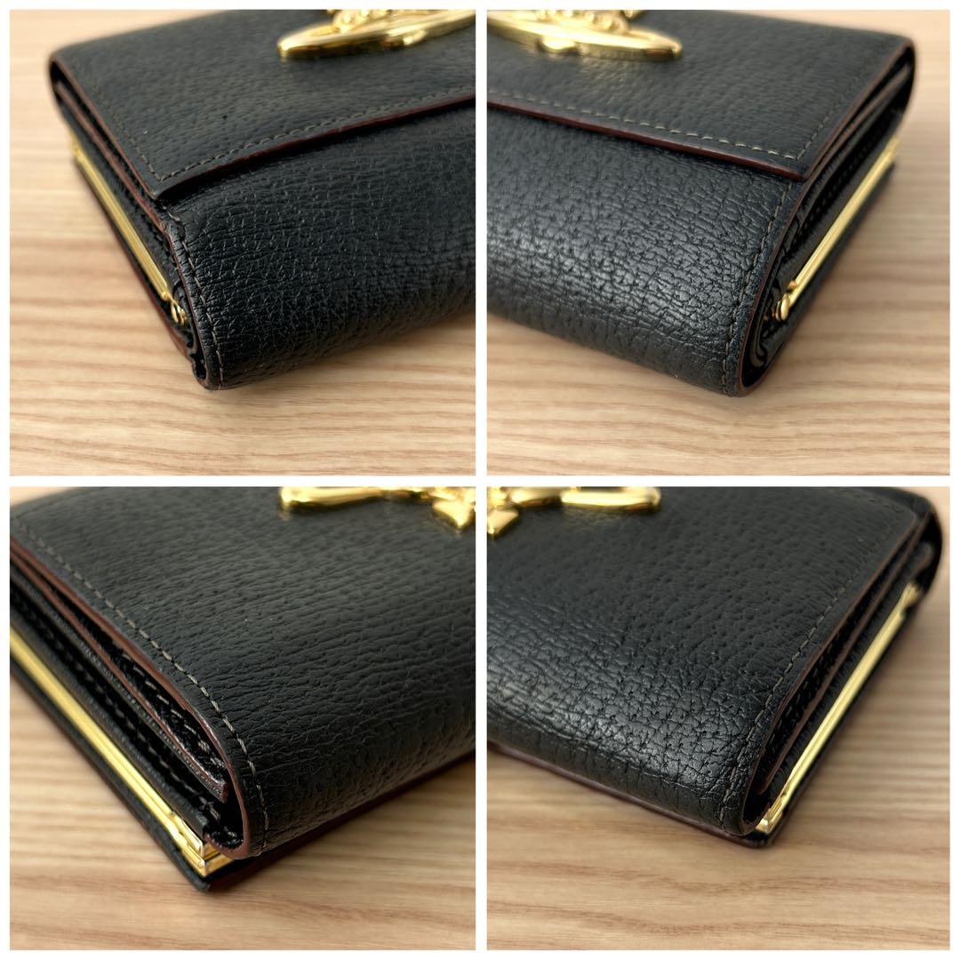 【美品✨️】Vivienne Westwood 三つ折り財布 がま口 オーブ 黒
