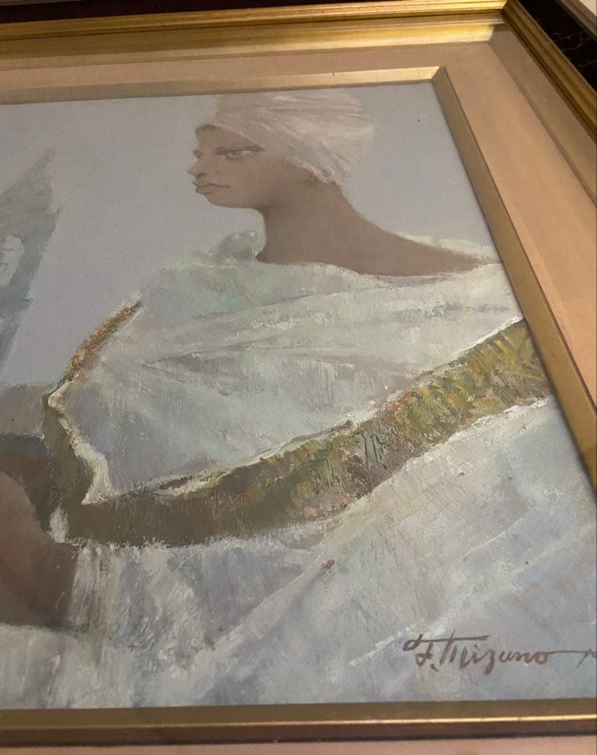 【1/14.15限定発送】水野富美夫・真作油絵/F20号相当・署名あり