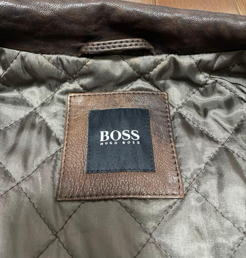 HUGO BOSS★ヒューゴボス★ラムレザーシングルライダースジャケット★50