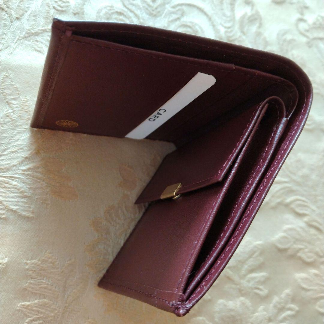 皇居折財布　ワインレッド