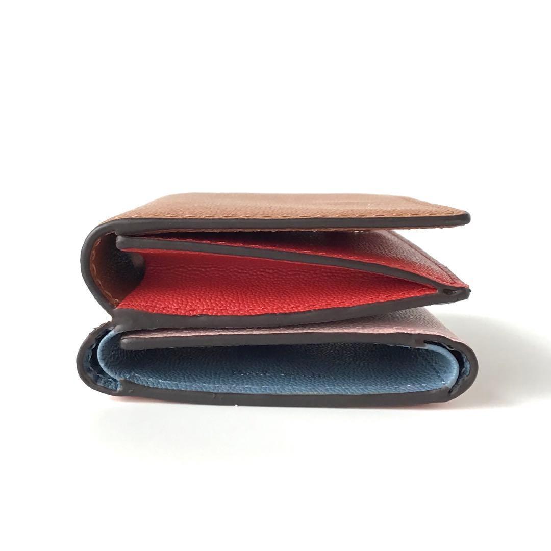 【新品】ポールスミス✨カラーブロック ３つ折り財布 キャメル ミニ財布 折財布