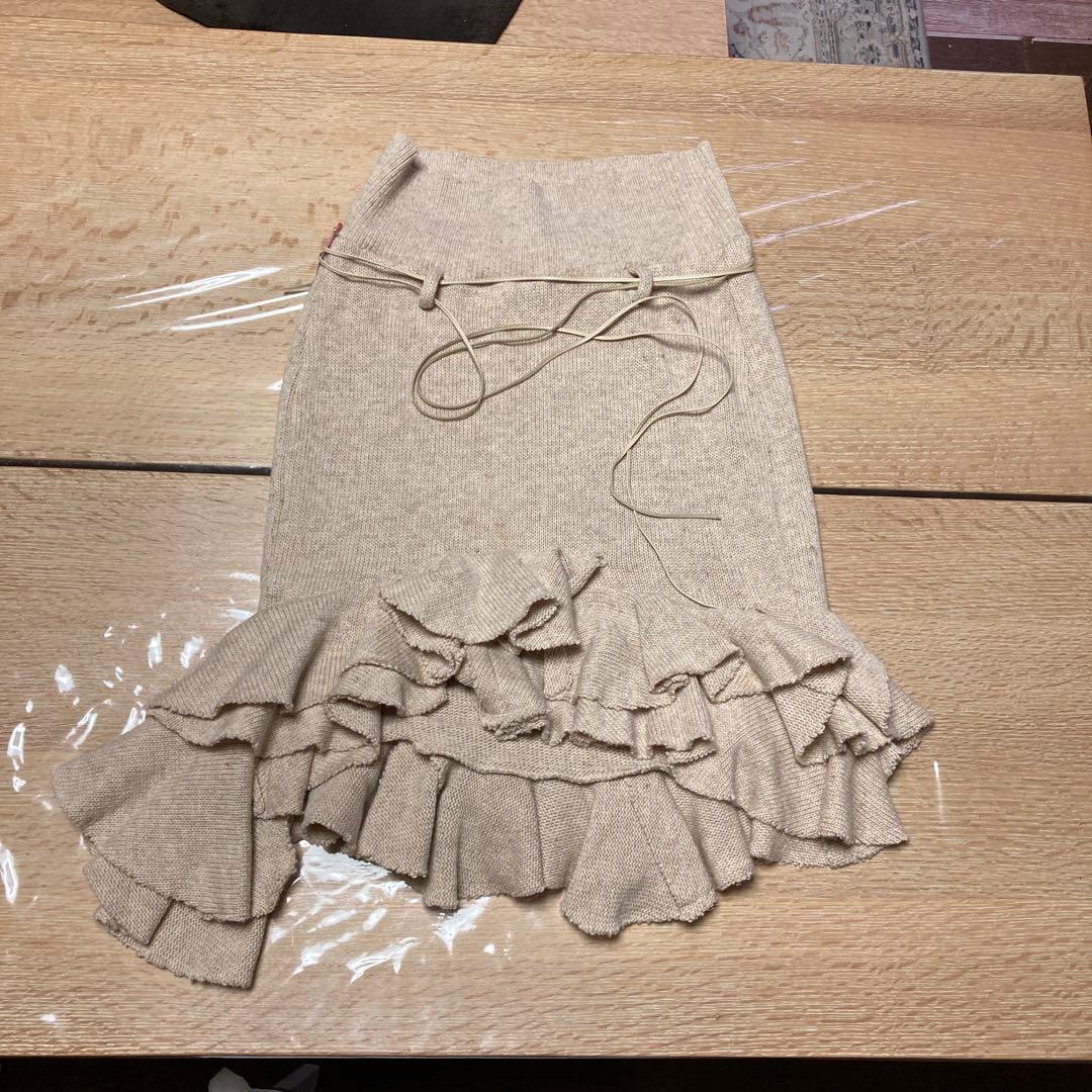 ノゾミイシグロ　 NOZOMI ISHIGURO フリルスカート ニット