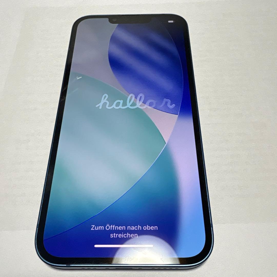 Apple iPhone13 本体 ブルー 128G 裏画面割れ