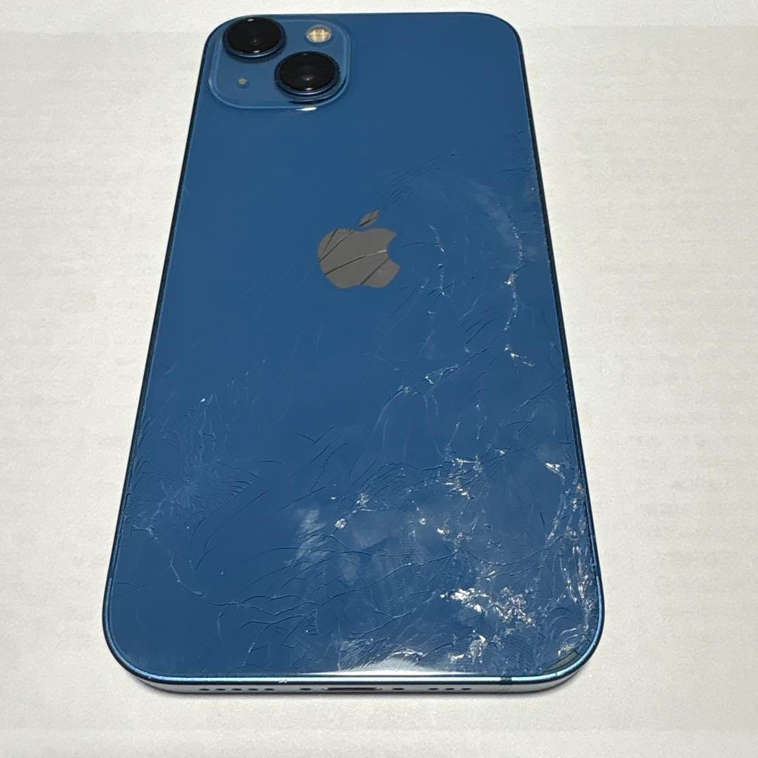 Apple iPhone13 本体 ブルー 128G 裏画面割れ