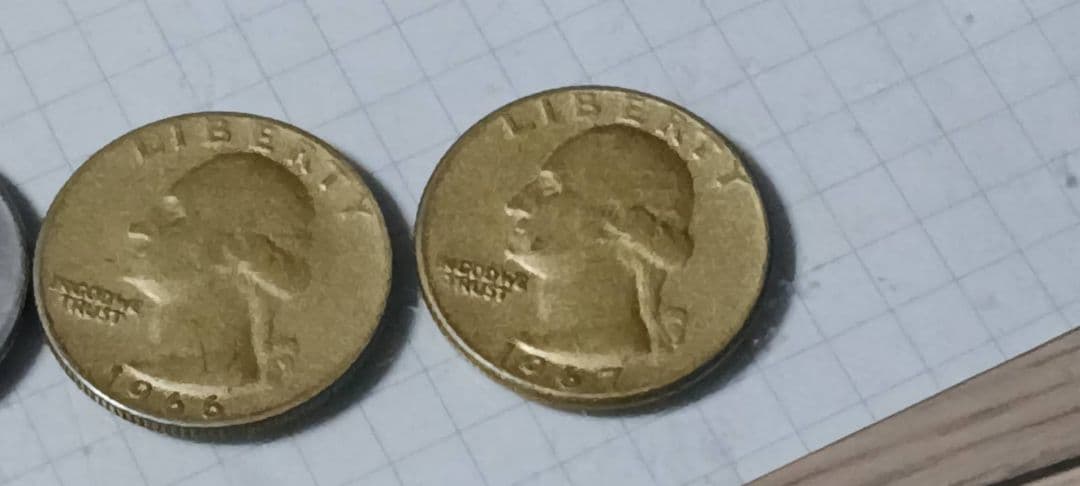 1966年 ワシントン・クォーターダラー銀貨　エラー