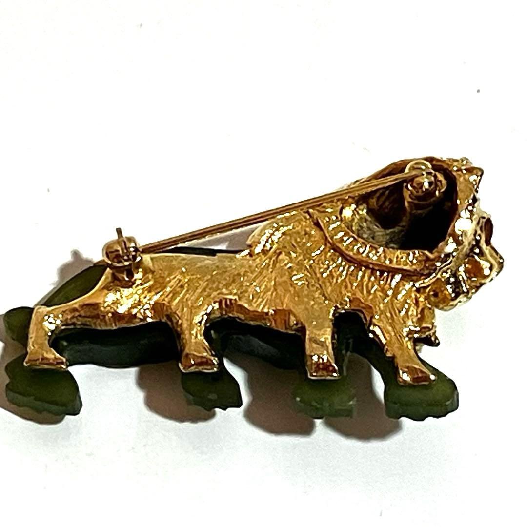 V*e様 SWOBODA スワボダ　ヴィンテージ　ライオン　翡翠　ブローチ