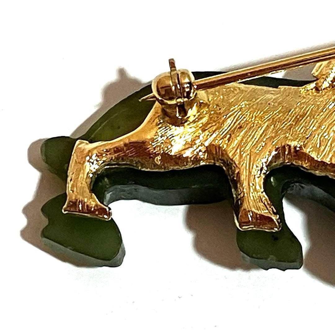 V*e様 SWOBODA スワボダ　ヴィンテージ　ライオン　翡翠　ブローチ