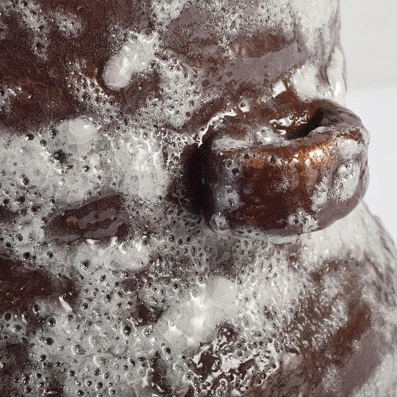 北大路魯山人作　鼠志野　花文　水指　銘寶舟　共布　清水公照極め箱　MR9510H