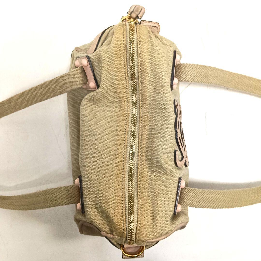 LOEWE ベージュ キャンバス ショルダーバッグ 上273