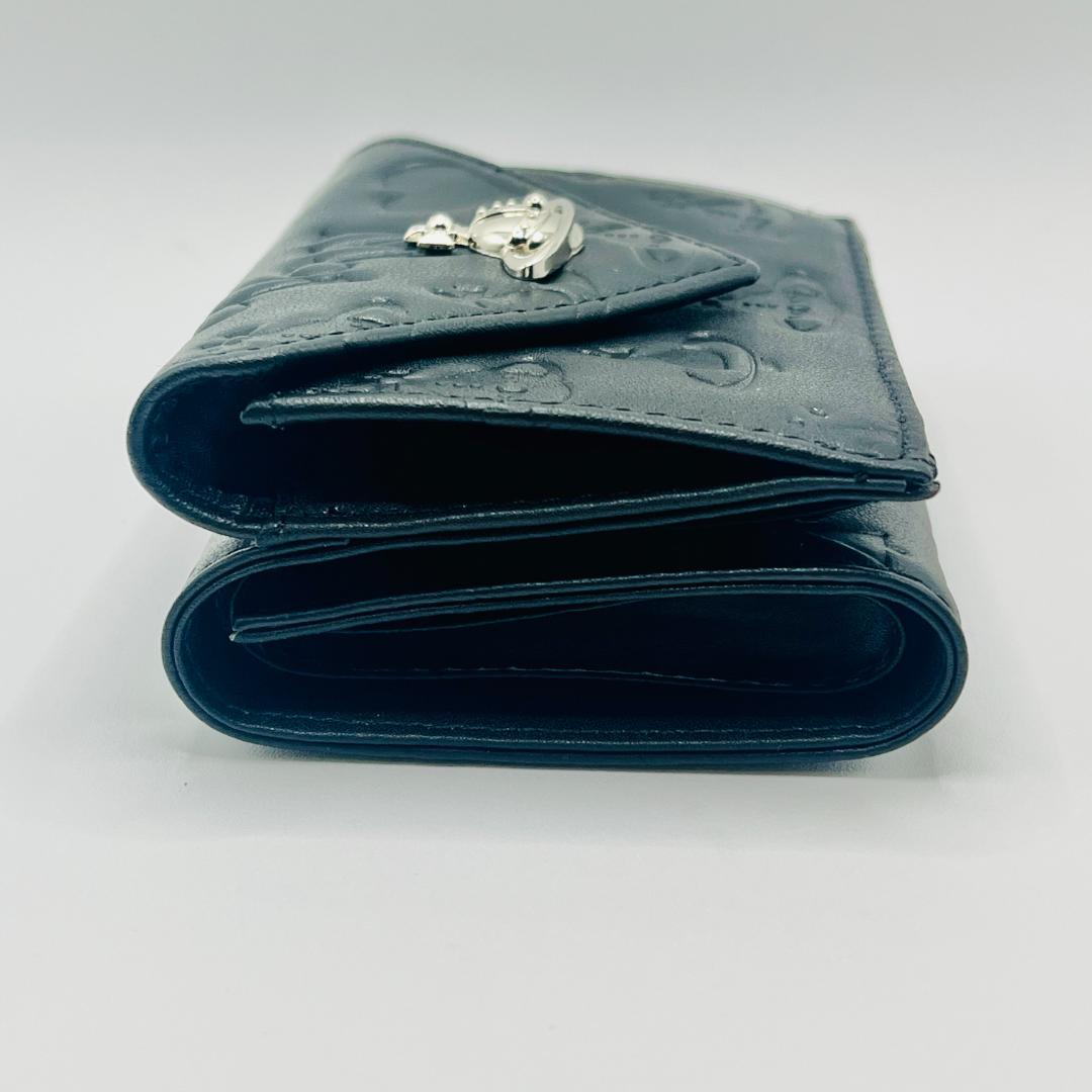 Vivienne Westwood 新品 黒 ミニ財布 レター型 マット 型押し