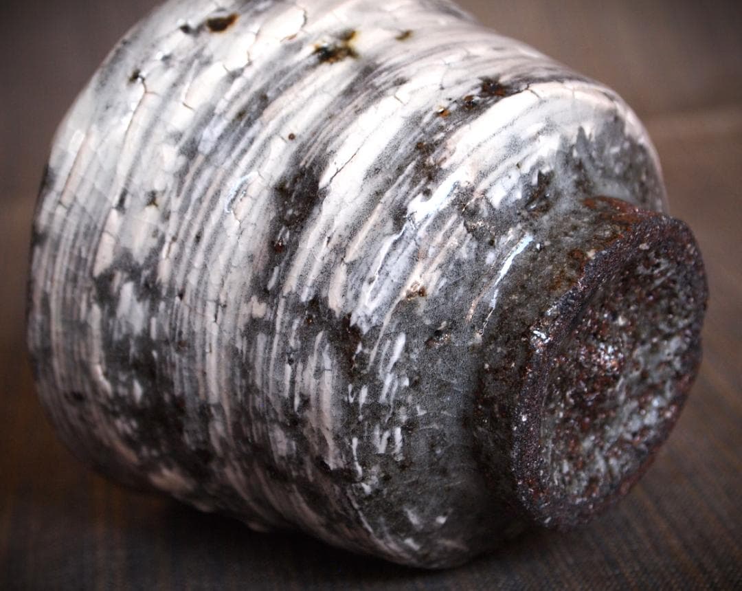 希少作★中川自然坊★刷毛目唐津焼酎杯★共箱・栞