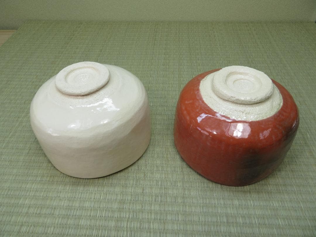 楽焼茶碗　紅白一双茶碗